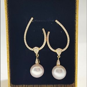 Authentic Freshwater pearl earrings geometric